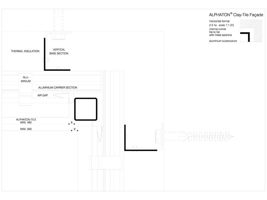 Pagina 1-CAD-DWG Sisteme de placaje ceramice pentru fatada - 2311 MOEDING Detaliu de produs LONGOTON 
