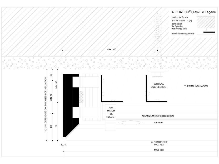 Pagina 1-CAD-DWG Sisteme de placaje ceramice pentru fatada - 2412 MOEDING Detaliu de produs LONGOTON 