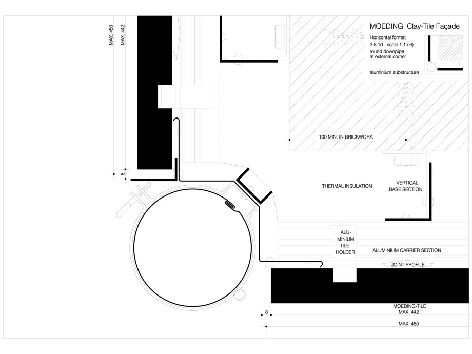 Pagina 1-CAD-DWG Sisteme de placaje ceramice pentru fatada - 2814 MOEDING Detaliu de produs LONGOTON 
