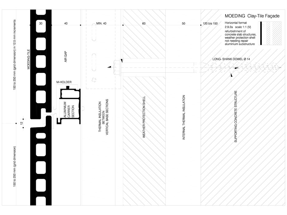 Pagina 1-CAD-DWG Sisteme de placaje ceramice pentru fatada - 2921 MOEDING Detaliu de produs LONGOTON 