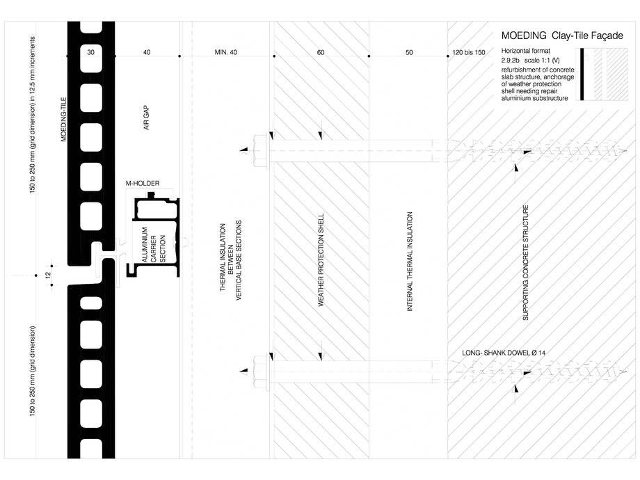 Pagina 1-CAD-DWG Sisteme de placaje ceramice pentru fatada - 2922 MOEDING Detaliu de produs LONGOTON 