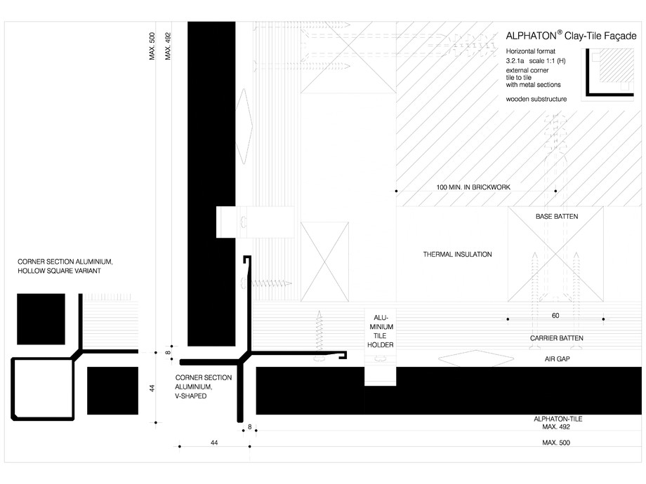 Pagina 1-CAD-DWG Sisteme de placaje ceramice pentru fatada - 3211 MOEDING Detaliu de produs LONGOTON 