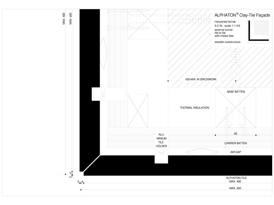 Pagina 1-CAD-DWG Sisteme de placaje ceramice pentru fatada - 3212 MOEDING Detaliu de produs LONGOTON 