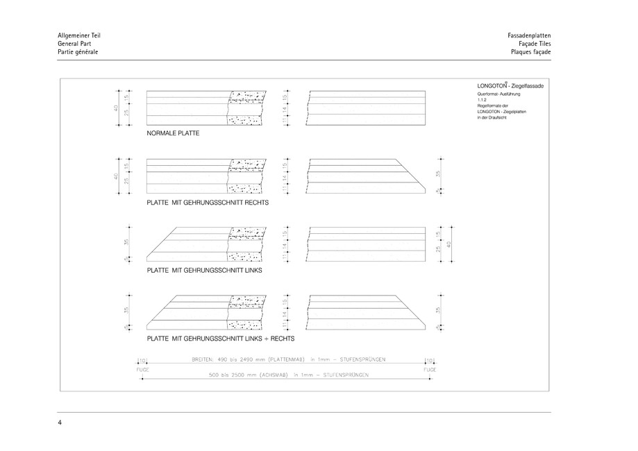 Pagina 4-CAD-PDF Sisteme de placaje ceramice pentru fatada  MOEDING Detaliu de montaj LONGOTON 