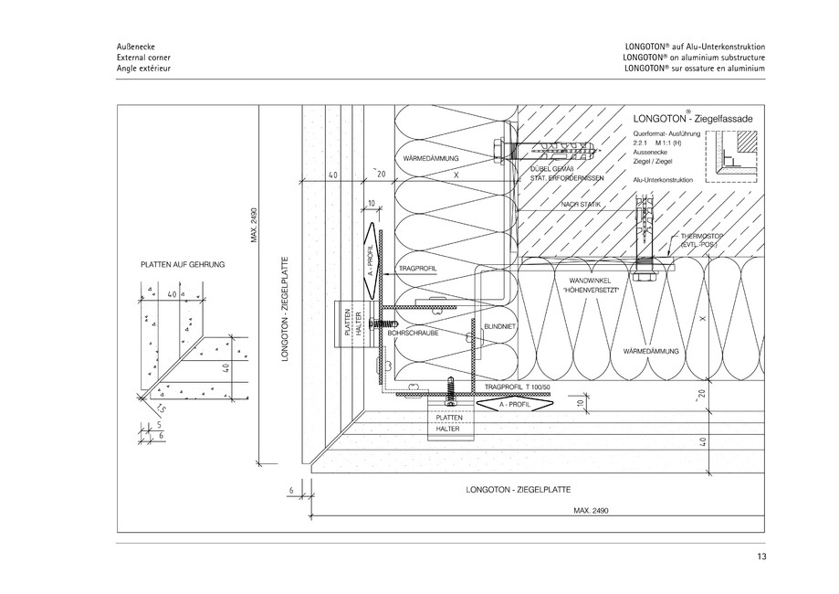 Pagina 13-CAD-PDF Sisteme de placaje ceramice pentru fatada  MOEDING Detaliu de montaj LONGOTON 