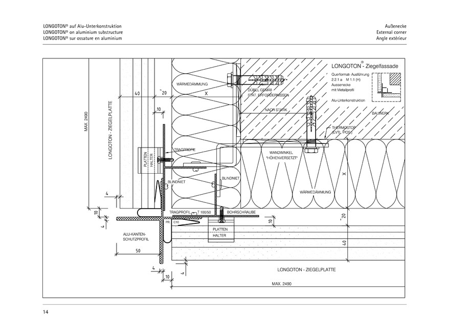 Pagina 14-CAD-PDF Sisteme de placaje ceramice pentru fatada  MOEDING Detaliu de montaj LONGOTON 