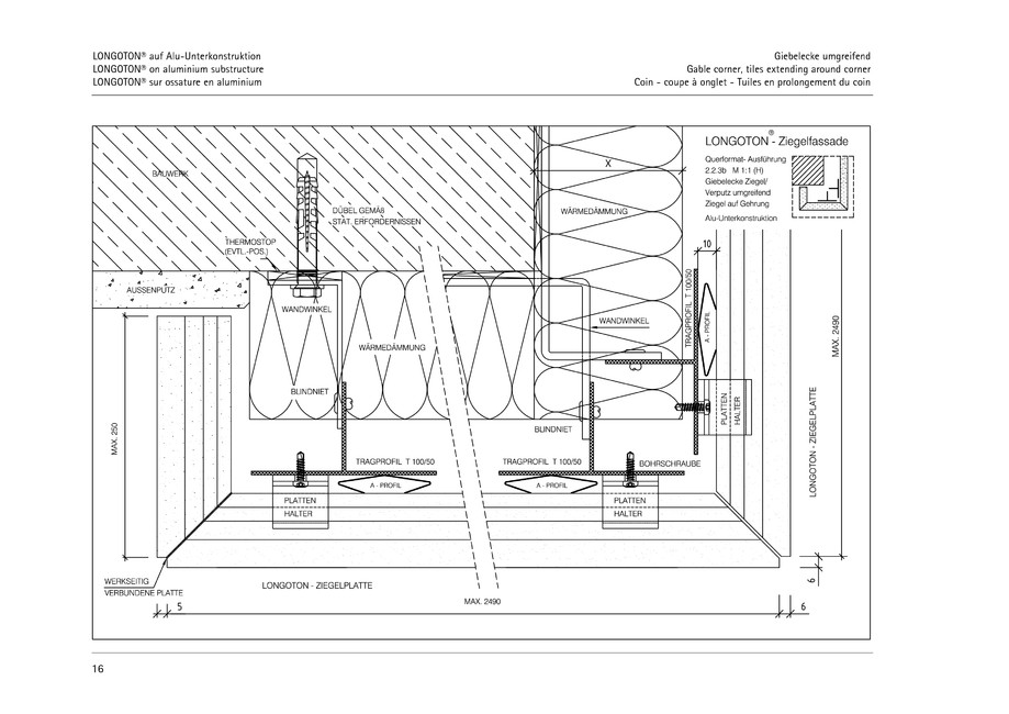 Pagina 16-CAD-PDF Sisteme de placaje ceramice pentru fatada  MOEDING Detaliu de montaj LONGOTON 