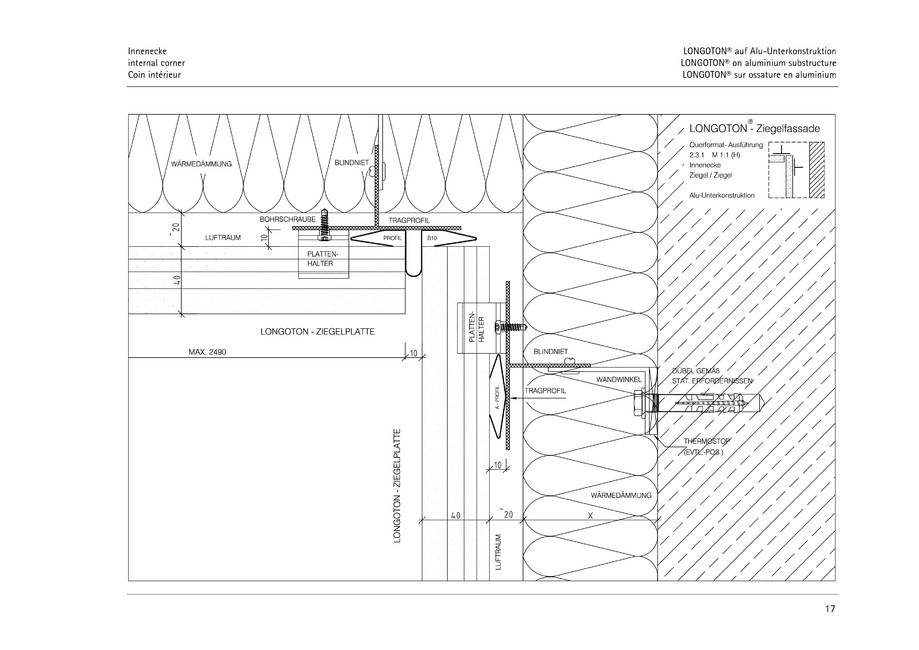 Pagina 17-CAD-PDF Sisteme de placaje ceramice pentru fatada  MOEDING Detaliu de montaj LONGOTON 
