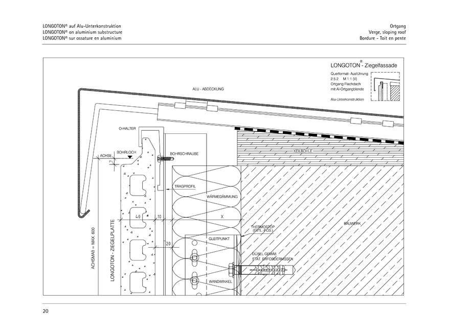 Pagina 20-CAD-PDF Sisteme de placaje ceramice pentru fatada  MOEDING Detaliu de montaj LONGOTON 