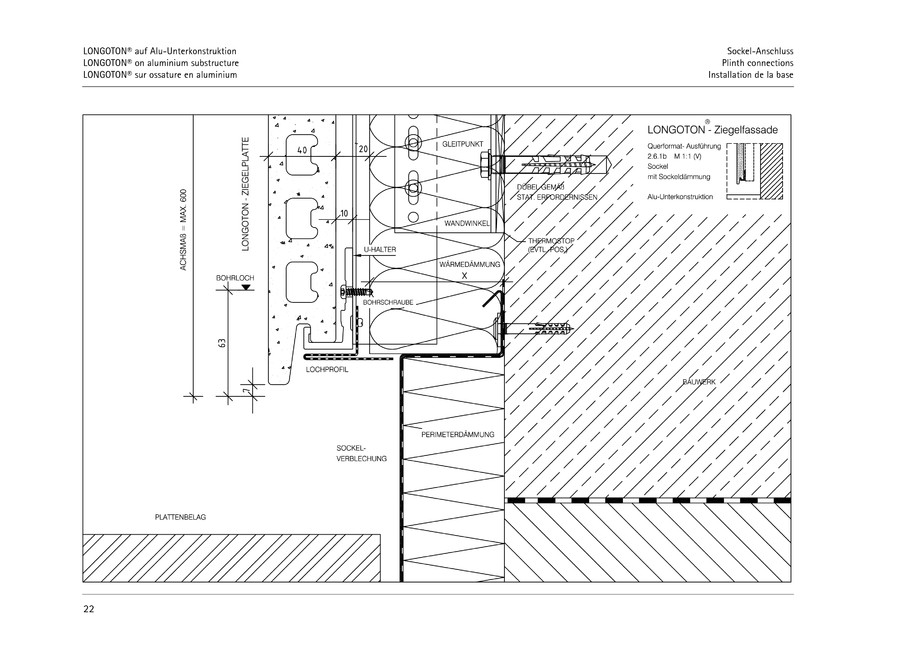 Pagina 22-CAD-PDF Sisteme de placaje ceramice pentru fatada  MOEDING Detaliu de montaj LONGOTON 