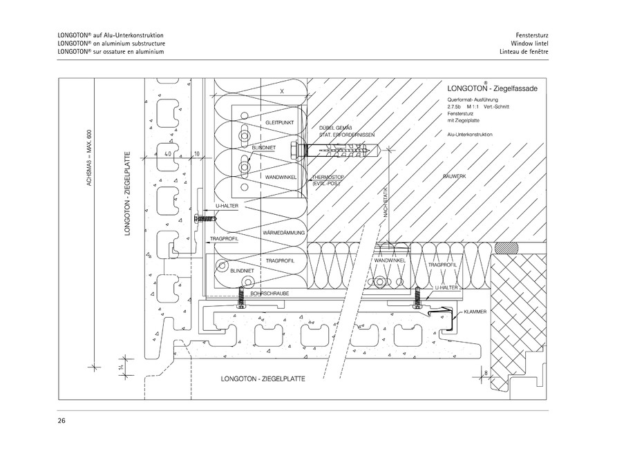 Pagina 26-CAD-PDF Sisteme de placaje ceramice pentru fatada  MOEDING Detaliu de montaj LONGOTON 