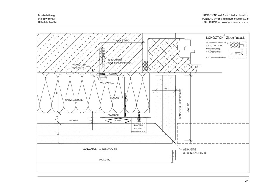 Pagina 27-CAD-PDF Sisteme de placaje ceramice pentru fatada  MOEDING Detaliu de montaj LONGOTON 