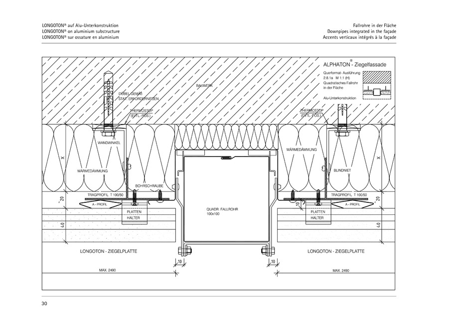 Pagina 30-CAD-PDF Sisteme de placaje ceramice pentru fatada  MOEDING Detaliu de montaj LONGOTON 