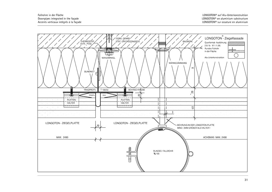 Pagina 31-CAD-PDF Sisteme de placaje ceramice pentru fatada  MOEDING Detaliu de montaj LONGOTON 