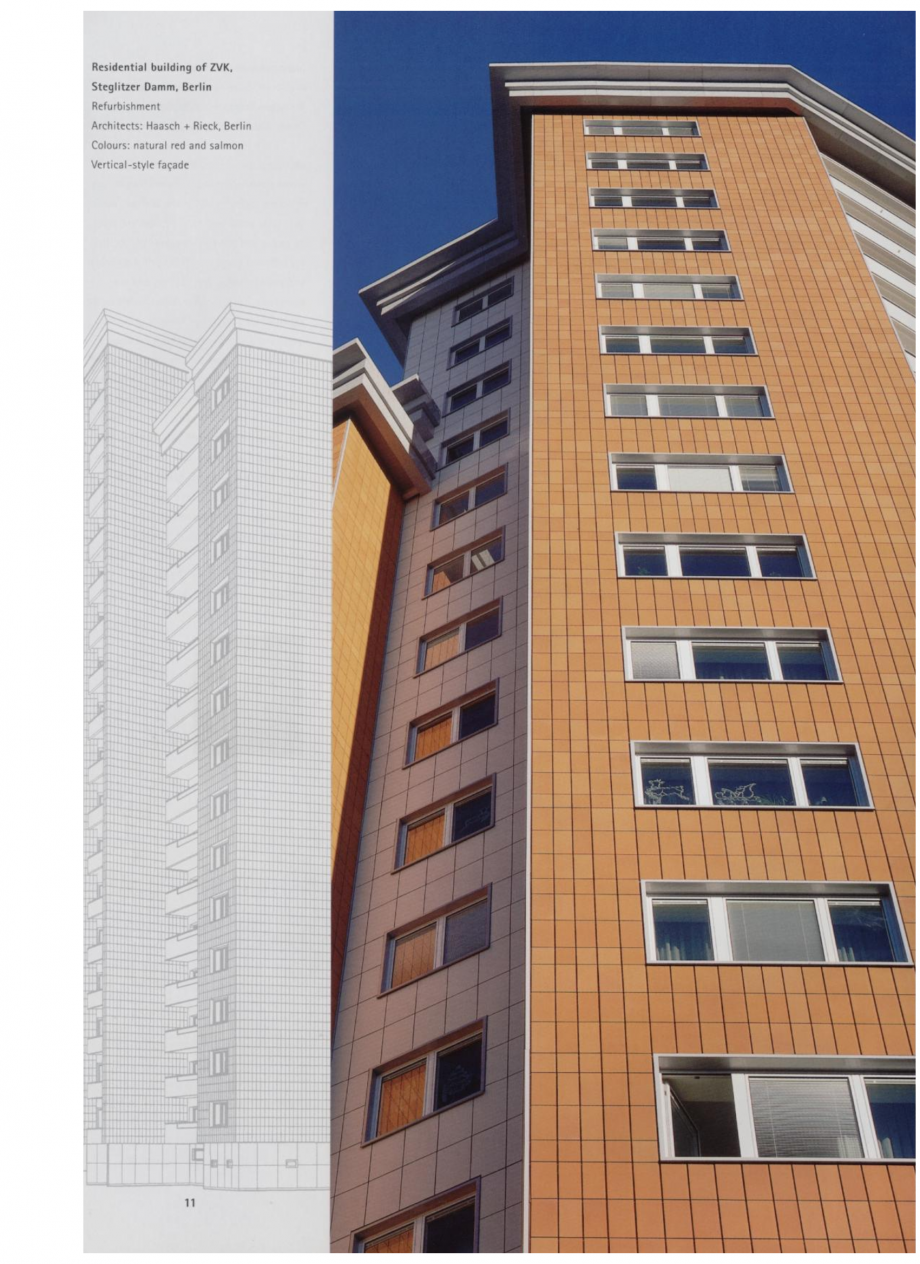 Pagina 5-Sisteme de placaje ceramice pentru fatada
 MOEDING ALPHATON Lucrari, proiecte Engleza 