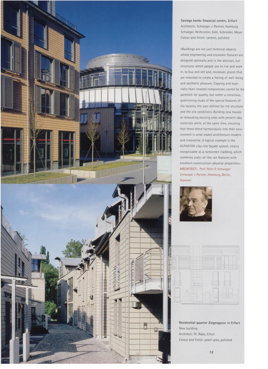 Pagina 6-Sisteme de placaje ceramice pentru fatada
 MOEDING ALPHATON Lucrari, proiecte Engleza 