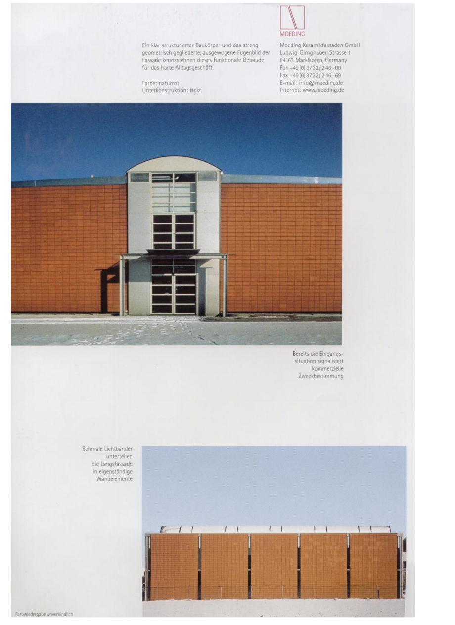 Pagina 14-Sisteme de placaje ceramice pentru fatada
 MOEDING ALPHATON Lucrari, proiecte Engleza 