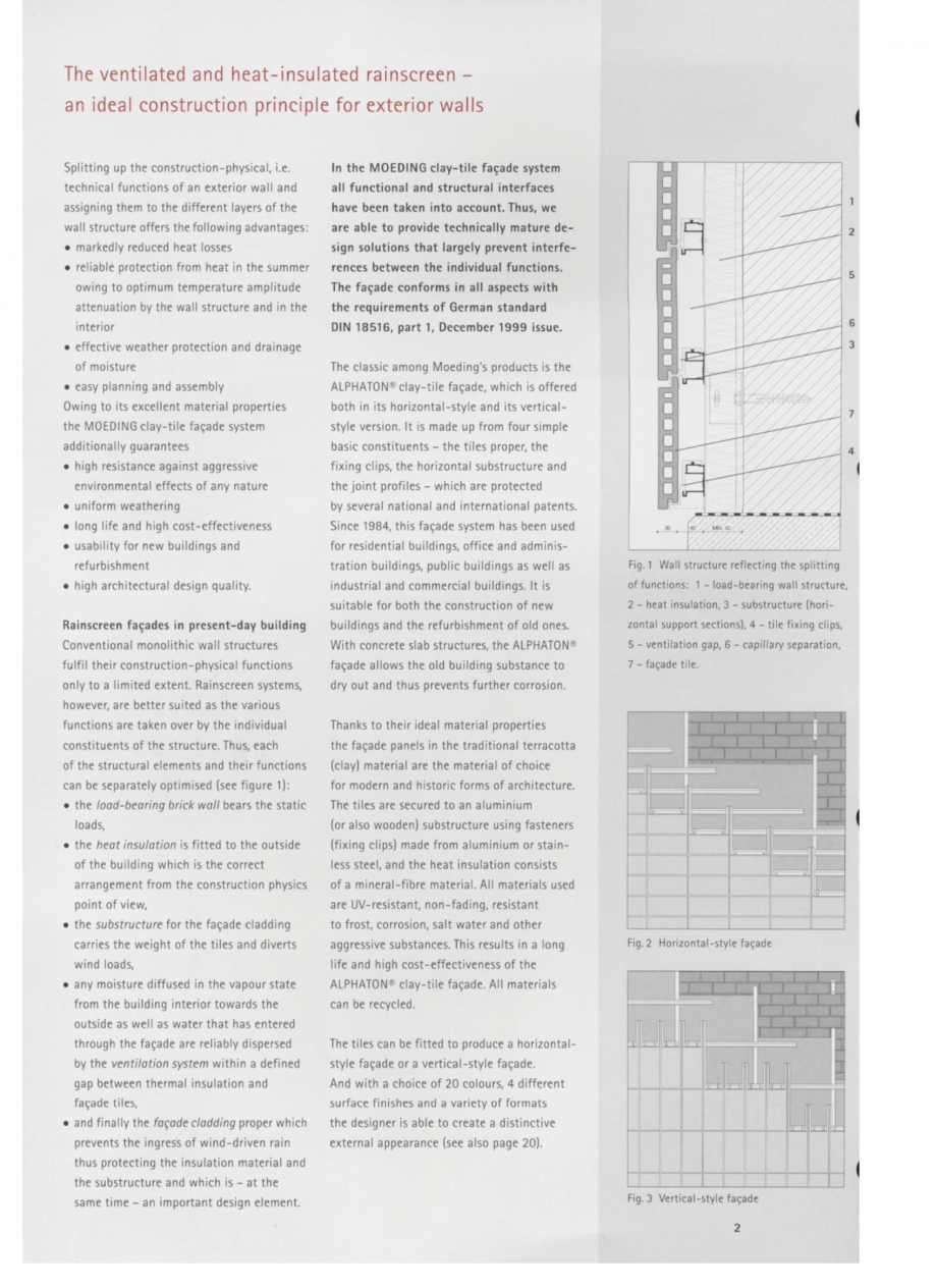 Pagina 2-Sisteme de placaje ceramice pentru fatada
 MOEDING ALPHATON Fisa tehnica Engleza 