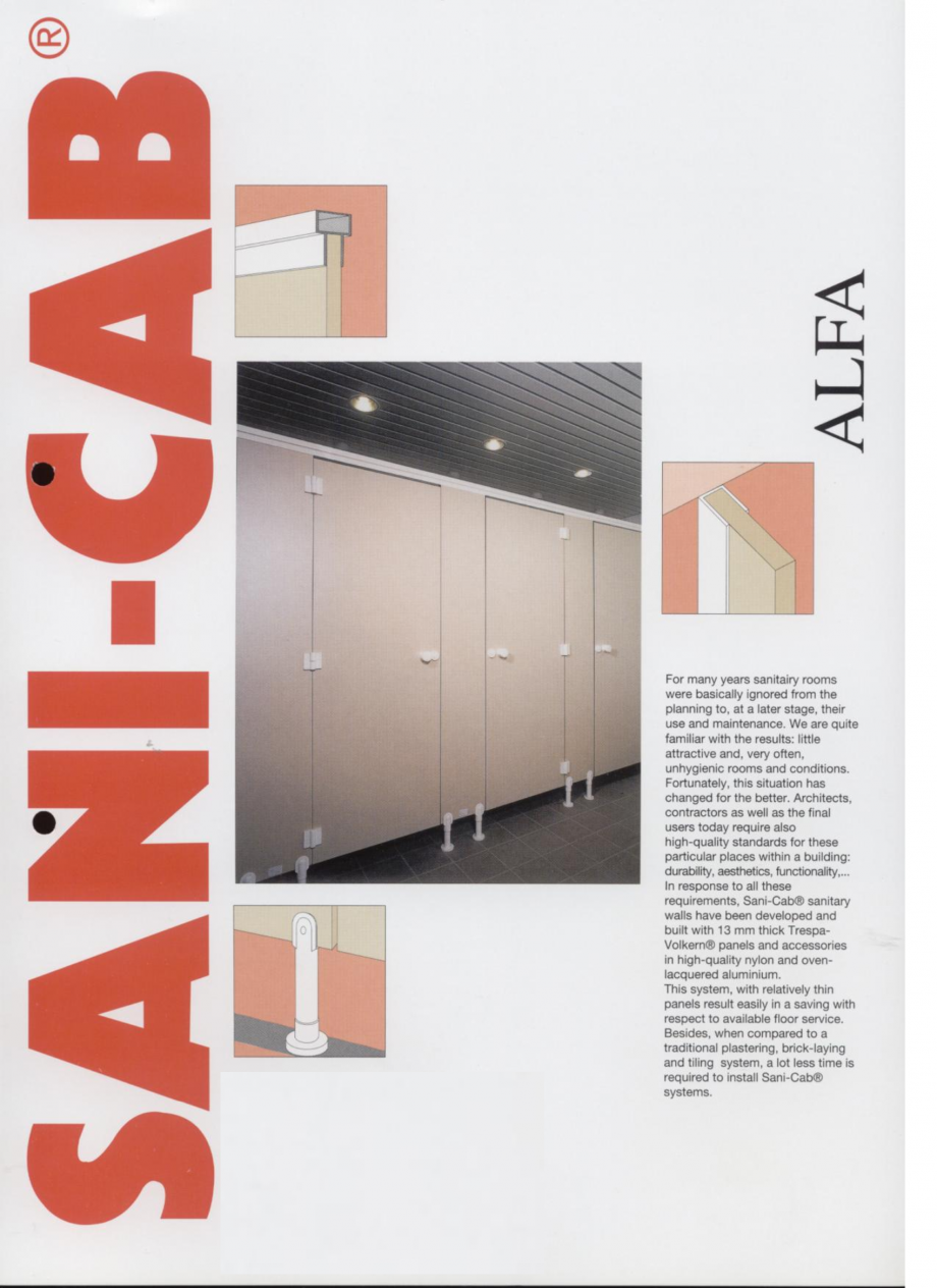 Pagina 1-Cabine sanitare SANI-CAB ALFA Catalog, brosura Engleza 