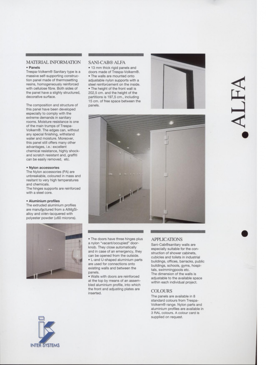 Pagina 2-Cabine sanitare SANI-CAB ALFA Catalog, brosura Engleza 