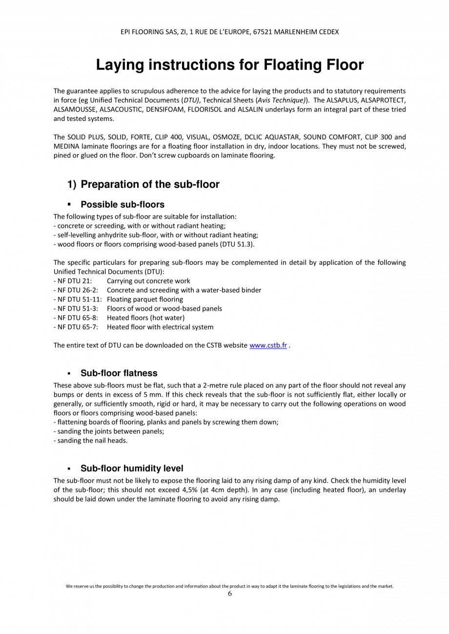 Pagina 5-Parchet laminat - Utilizare, montaj si informatii - Alsafloor ALSAFLOOR Sardinia Oak 619, Corsica...