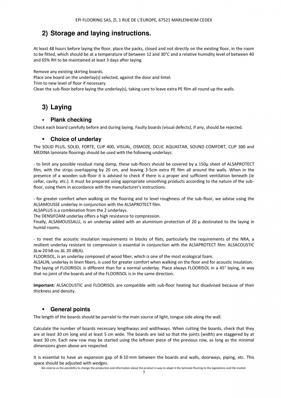 Pagina 6-Parchet laminat - Utilizare, montaj si informatii - Alsafloor ALSAFLOOR Sardinia Oak 619, Corsica...