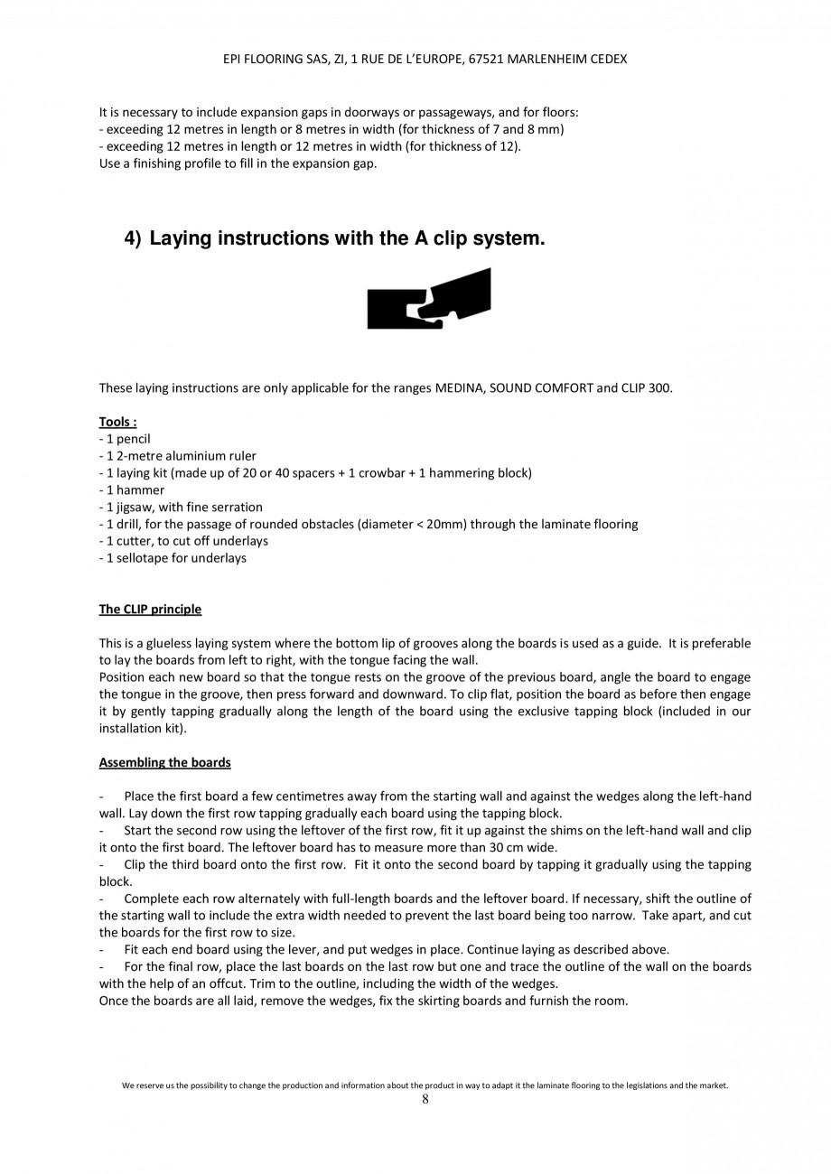 Pagina 7-Parchet laminat - Utilizare, montaj si informatii - Alsafloor ALSAFLOOR Sardinia Oak 619, Corsica...