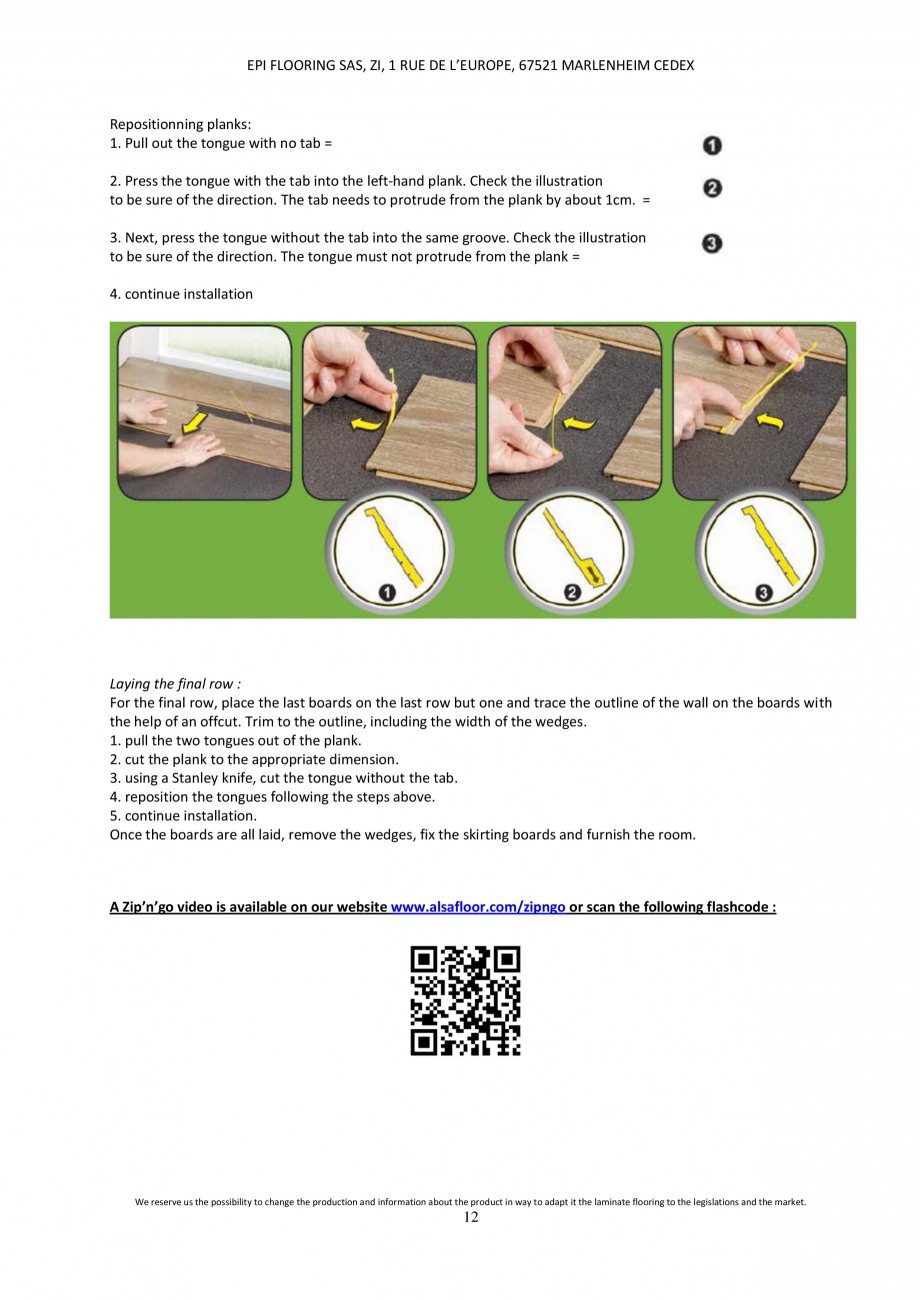 Pagina 11-Parchet laminat - Utilizare, montaj si informatii - Alsafloor ALSAFLOOR Sardinia Oak 619, Corsica...