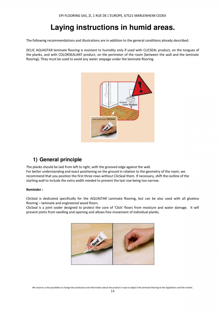 Pagina 13-Parchet laminat - Utilizare, montaj si informatii - Alsafloor ALSAFLOOR Sardinia Oak 619, Corsica...