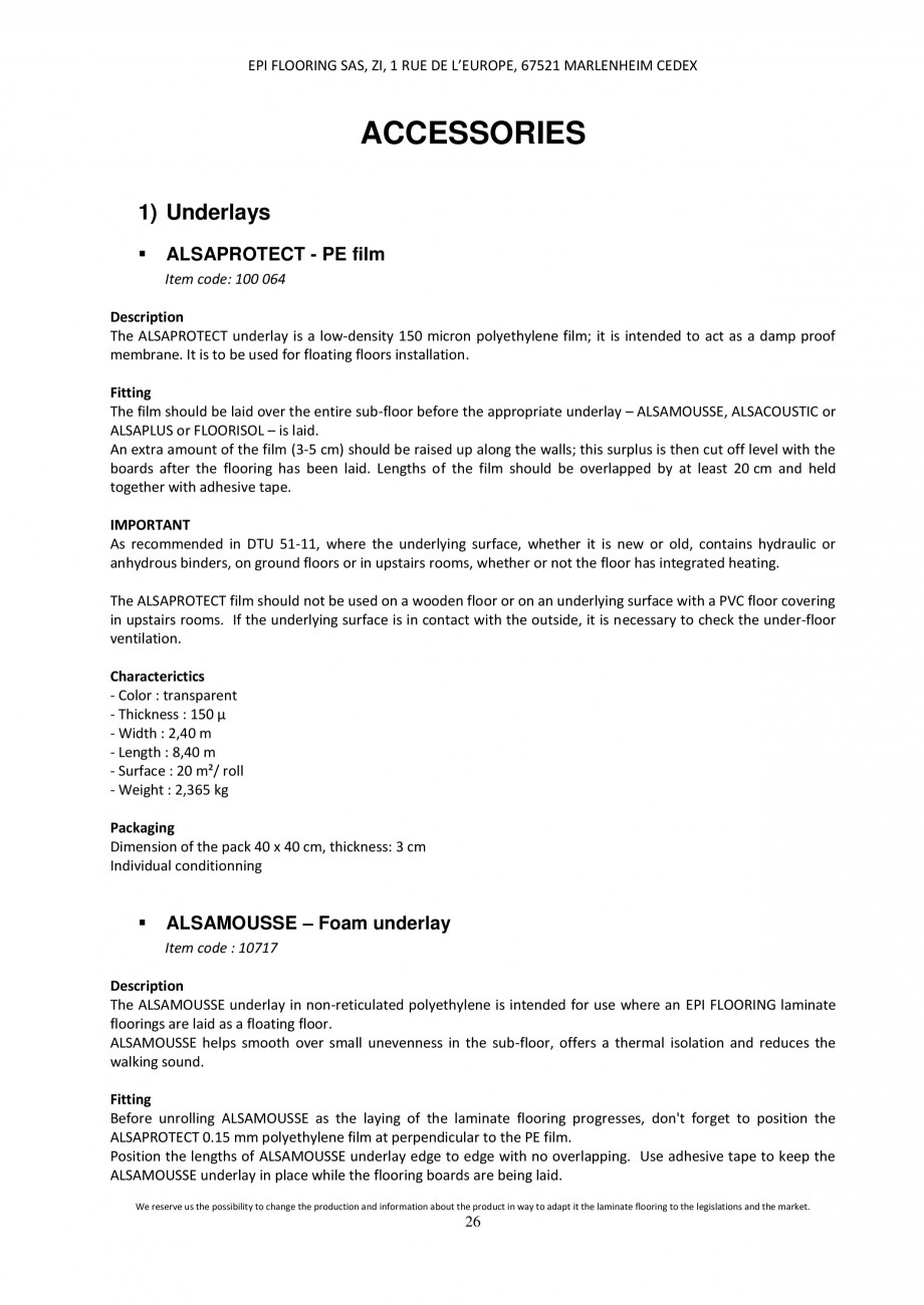 Pagina 25-Parchet laminat - Utilizare, montaj si informatii - Alsafloor ALSAFLOOR Sardinia Oak 619, Corsica...