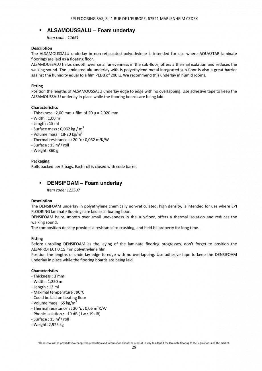 Pagina 27-Parchet laminat - Utilizare, montaj si informatii - Alsafloor ALSAFLOOR Sardinia Oak 619, Corsica...