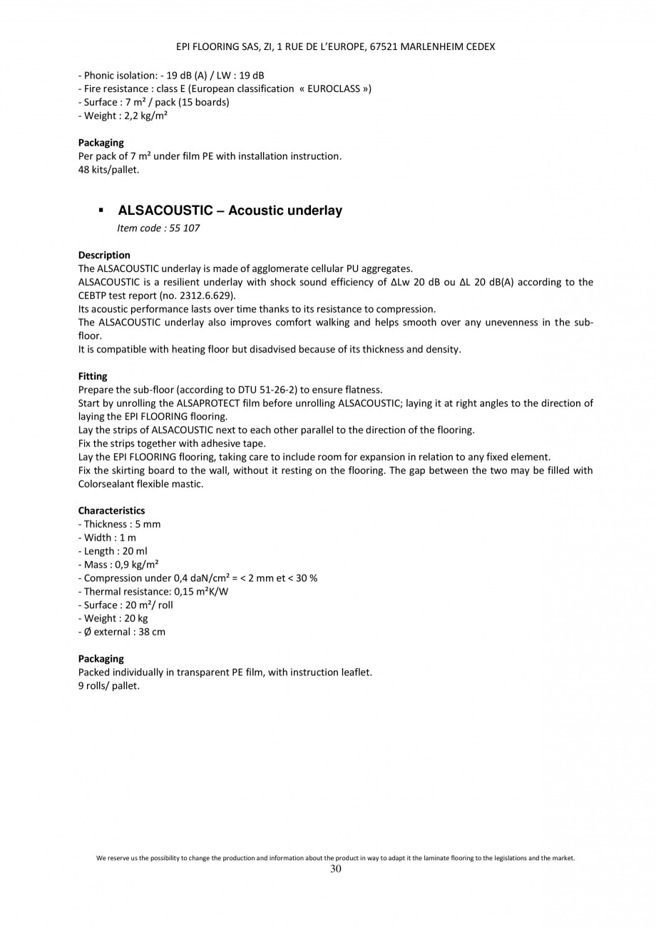 Pagina 29-Parchet laminat - Utilizare, montaj si informatii - Alsafloor ALSAFLOOR Sardinia Oak 619, Corsica...