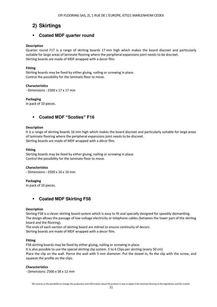 Pagina 31-Parchet laminat - Utilizare, montaj si informatii - Alsafloor ALSAFLOOR Sardinia Oak 619, Corsica...