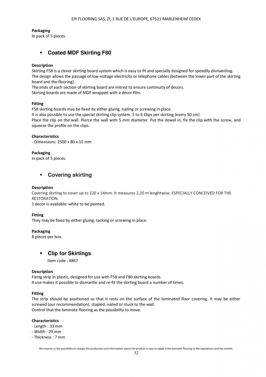 Pagina 32-Parchet laminat - Utilizare, montaj si informatii - Alsafloor ALSAFLOOR Sardinia Oak 619, Corsica...