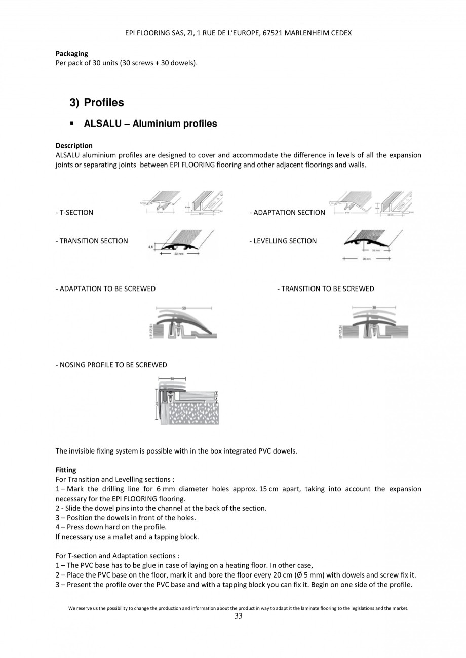Pagina 33-Parchet laminat - Utilizare, montaj si informatii - Alsafloor ALSAFLOOR Sardinia Oak 619, Corsica...