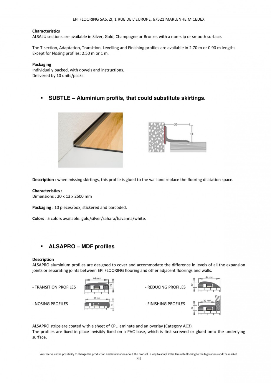 Pagina 34-Parchet laminat - Utilizare, montaj si informatii - Alsafloor ALSAFLOOR Sardinia Oak 619, Corsica...