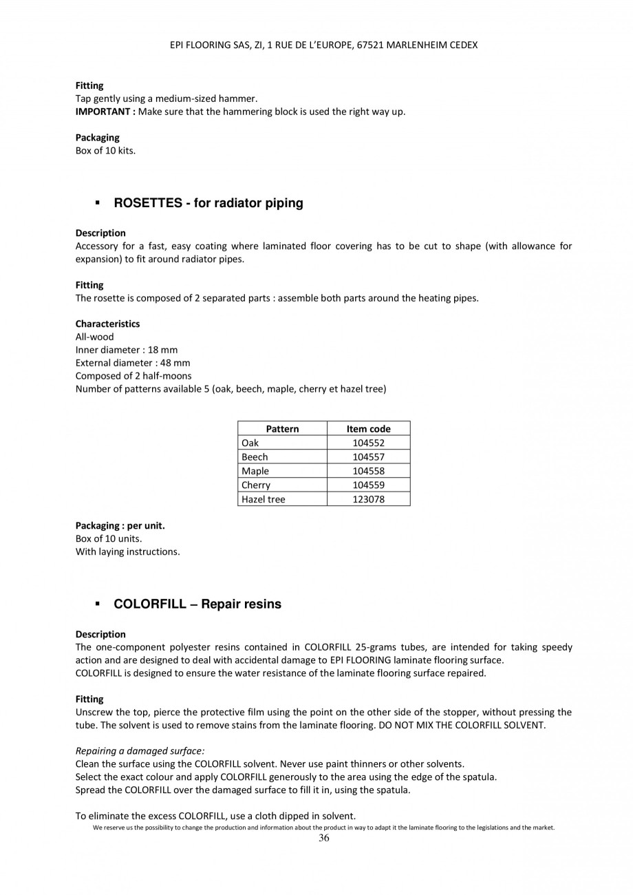 Pagina 36-Parchet laminat - Utilizare, montaj si informatii - Alsafloor ALSAFLOOR Sardinia Oak 619, Corsica...