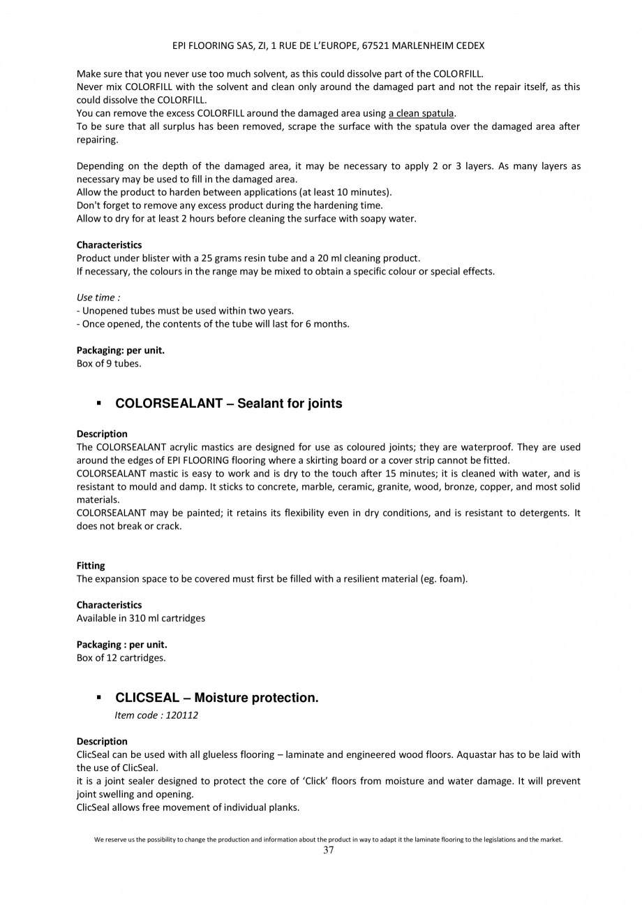 Pagina 37-Parchet laminat - Utilizare, montaj si informatii - Alsafloor ALSAFLOOR Sardinia Oak 619, Corsica...