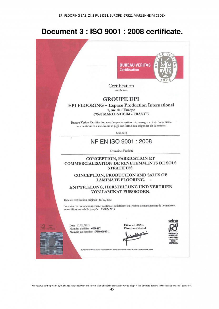 Pagina 45-Parchet laminat - Utilizare, montaj si informatii - Alsafloor ALSAFLOOR Sardinia Oak 619, Corsica...