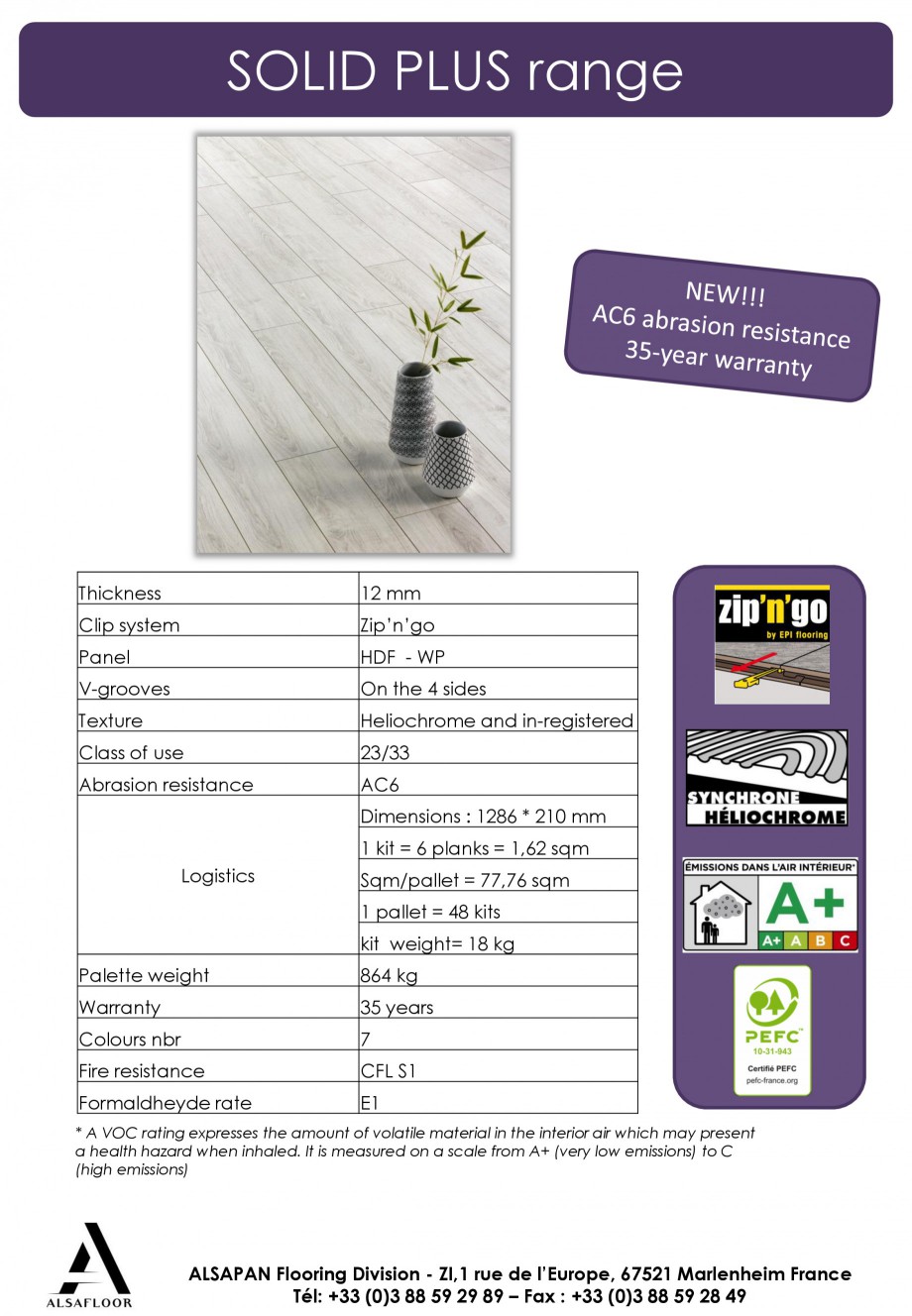 Pagina 1 - Parchet laminat - Solid Plus Alsafloor ALSAFLOOR Sardinia Oak 619, Corsica Oak 620,...