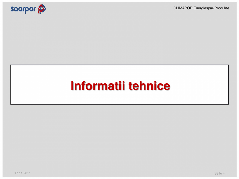 Pagina 4-Produse pentru reducerea consumului de energie/materiale pentru izolatii CLIMAPOR Catalog, brosura...