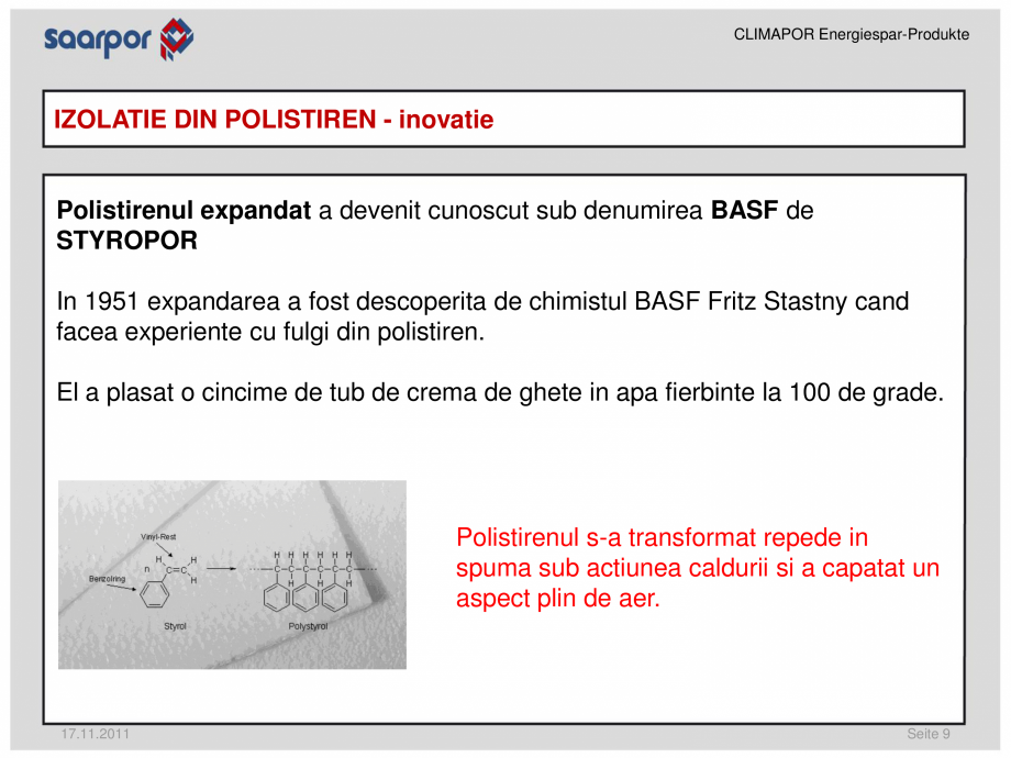 Pagina 9-Produse pentru reducerea consumului de energie/materiale pentru izolatii CLIMAPOR Catalog, brosura...