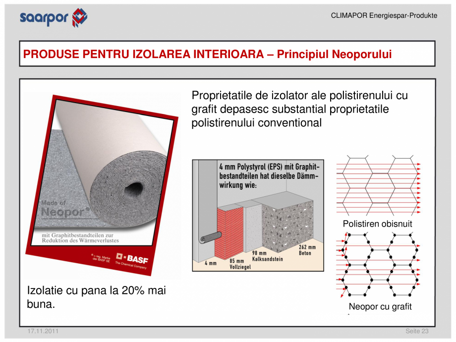Pagina 23-Produse pentru reducerea consumului de energie/materiale pentru izolatii CLIMAPOR Catalog, brosura...