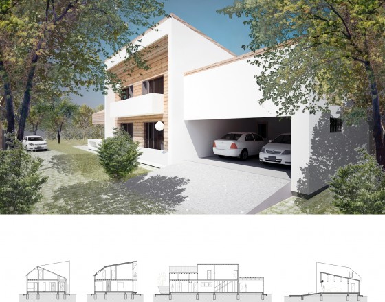 AsiCarhitectura Locuinta unifamiliala P+1E - garaj - Proiecte de case, proiecte de locuinte unifamiliale AsiCarhitectura