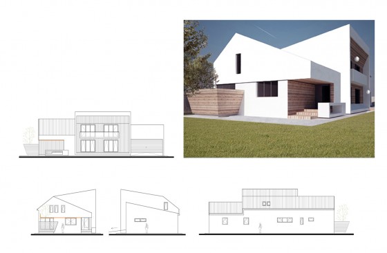 AsiCarhitectura Locuinta unifamiliala P+1E - fatada - Proiecte de case, proiecte de locuinte unifamiliale AsiCarhitectura