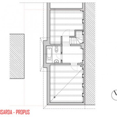 AsiCarhitectura Remodelare mansarda locuinta existenta - str Ioan Bianu -- plan mansarda propus - Proiecte de