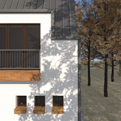 AsiCarhitectura Casa de vacanta P+M - Nistoresti - Breaza - balcon - detaliu - Proiecte de