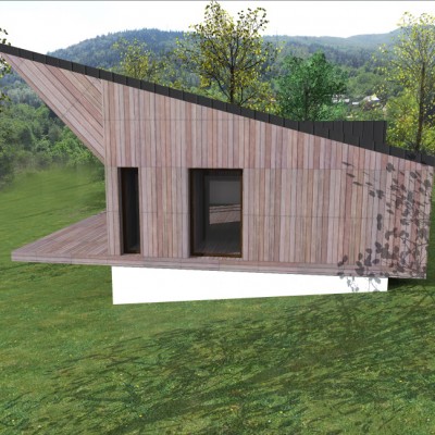 AsiCarhitectura Living de vacanta - Nehoiu - Buzau - privita din lateral - Proiecte de case