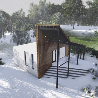 AsiCarhitectura Crama + living de vacanta S+P - Buzau - iarna - Proiecte de case proiecte