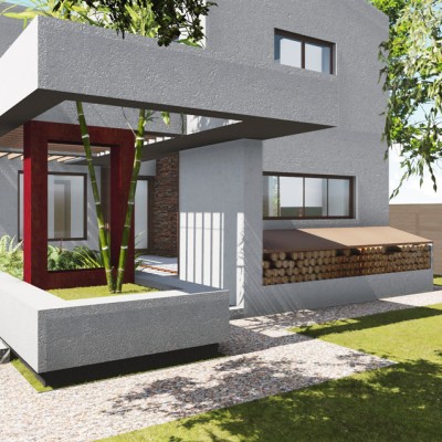 AsiCarhitectura Vila unifamiliala Sp+P+E - Bragadiru - parterul si etajul comunica pe verticala - Proiecte de